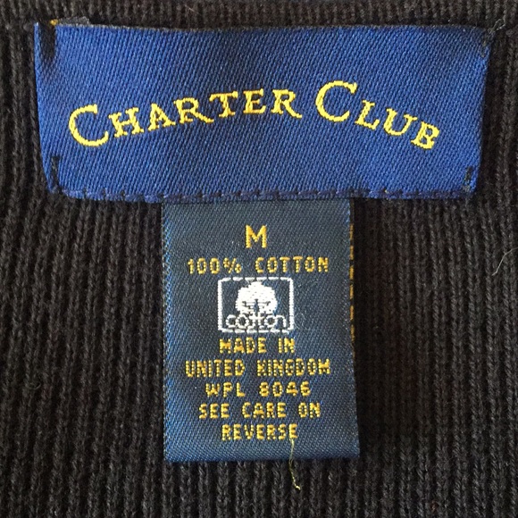 Charter Club Black Long Slv Sweater Cardigan M - Picture 3 of 3